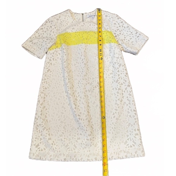 💖 Elizabeth and James Chelle Shift Dress | Laser Cut Lace | White & Neon | XS - Picture 9 of 10